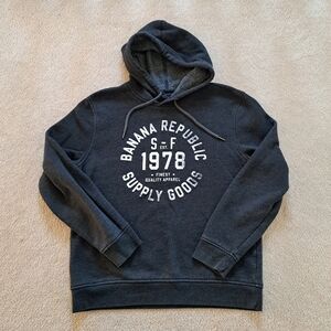 Banana Republic Factory Grey Hoodie Sweatshirt Men's Medium Unisex